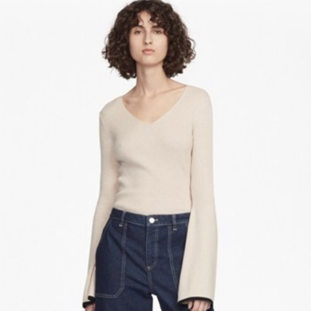 Virgie Knits Long Sleeved V Neck Jumper sz S